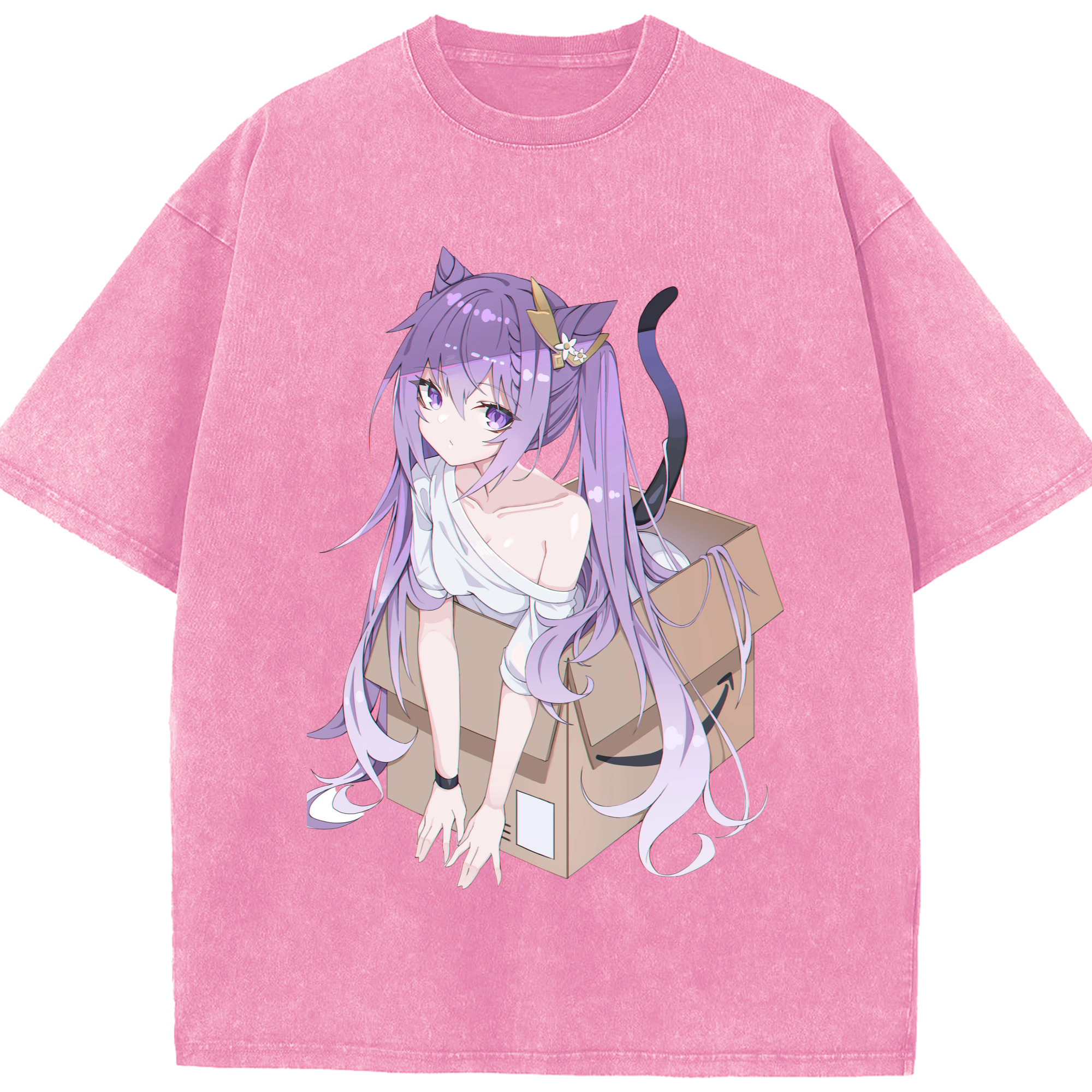 げんし神 刻晴 こくせい genshin Kokusei 綿100% ヴィンテージ風 半袖Tシャツ（フロントプリント）